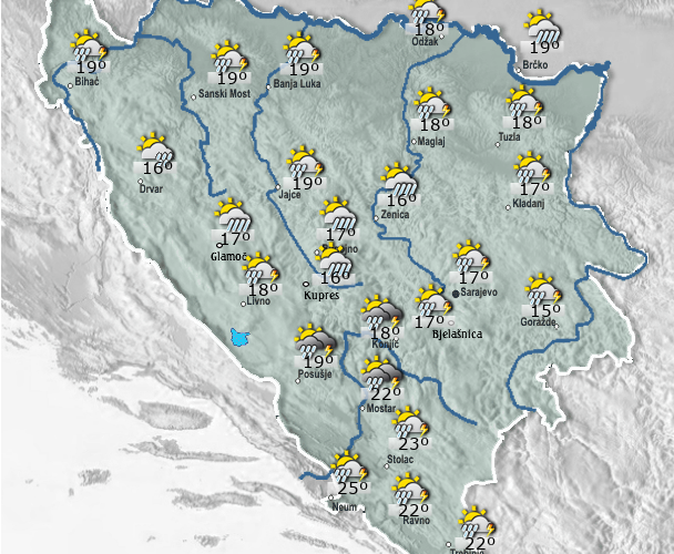 Nestabilno vrijeme sa kišom