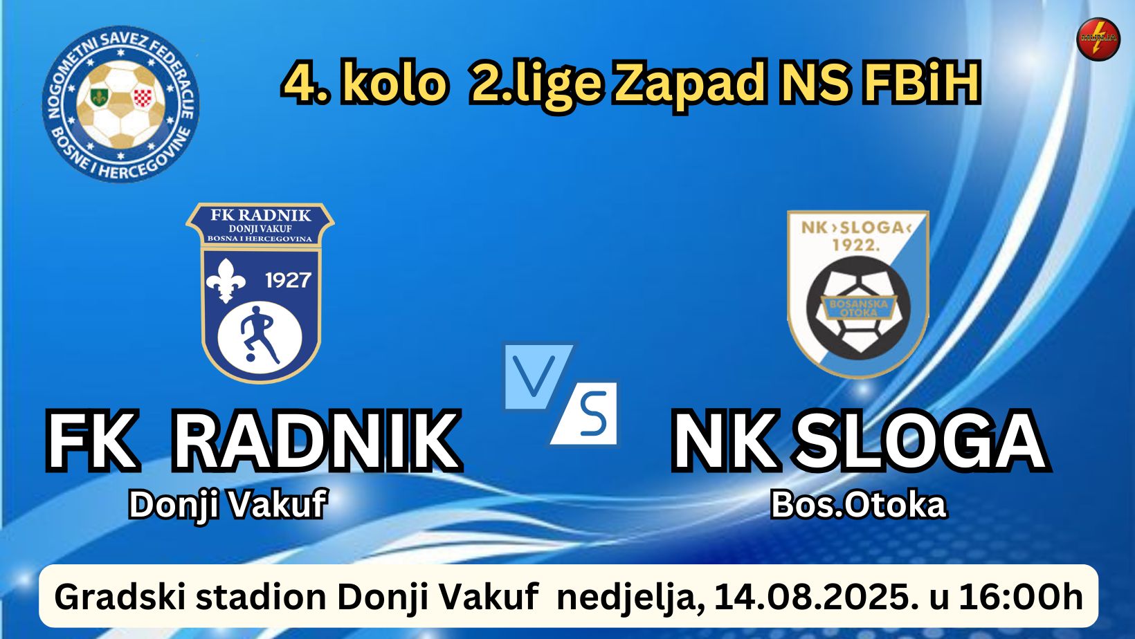 RADNIK dočekuje NK SLOGA iz Bosanske  Otoke