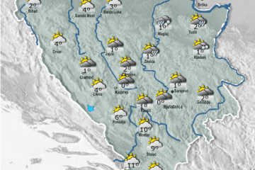 Umjereno do pretežno  oblačno