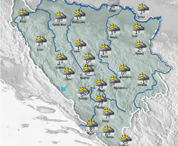Jutro maglovito, preko dana oblačno