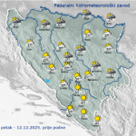 Uz riječne tokove i kotline maglovito a u ostatku zemlje sunčano