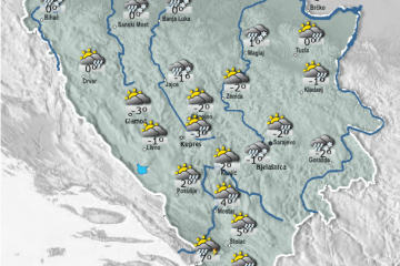 Pretežno oblačno,u Bosni snijeg a u Hercegovini kiša