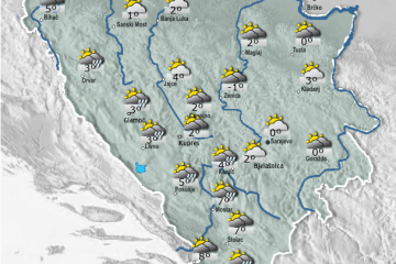 Umjereno do pretežno oblačno
