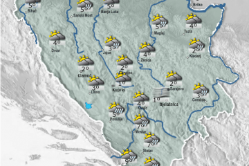 Pretežno oblačno sa kišom