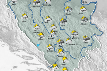 Donji Vakuf – U Bosni oblačno sa kišom a u Hercegovini sunčano