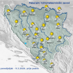 Donji Vakuf –  sunčano uz malu naoblaku
