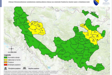 Donji Vakuf – Na sjeveru i sjeverozapadu Bosne očekuje se porast vodostaja na dijelu vodnog područja rijeke Save
