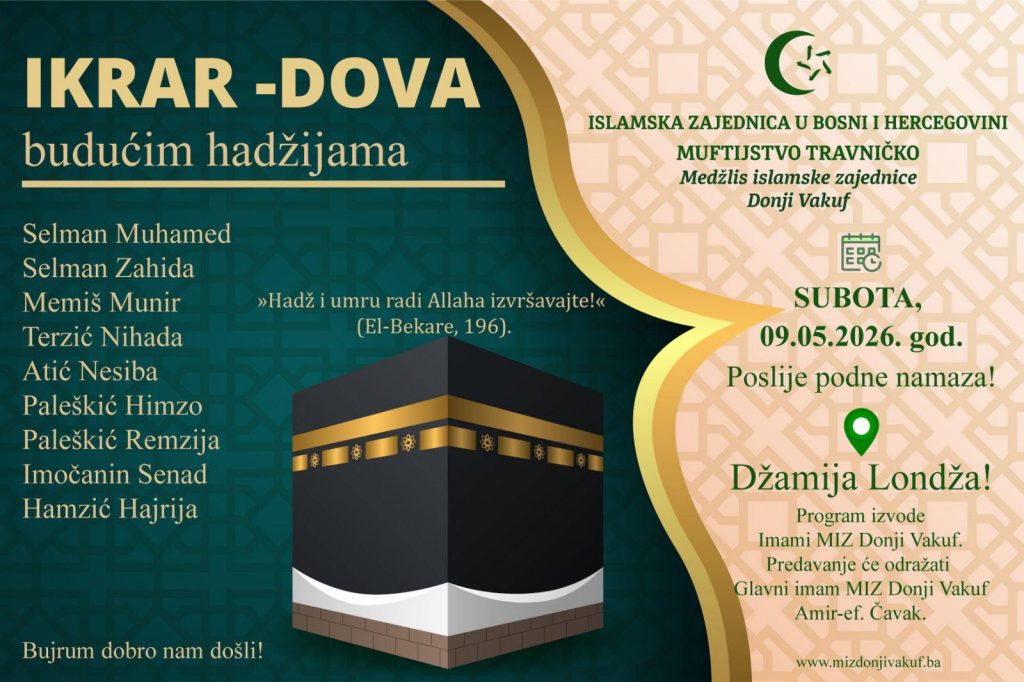 Donji Vakuf – Ikrar dova za buduće hadžije