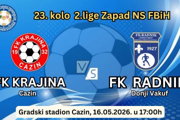 Donji Vakuf – FK Radnik gostuje u Cazinu