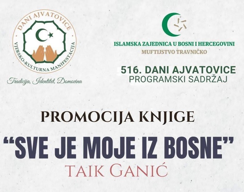 Donji Vakuf – Promocija knjige “SVE JE MOJE IZ BOSNE” autora Taik Ganića