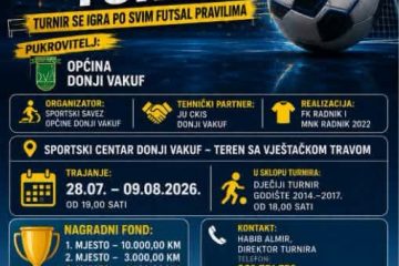 Donji Vakuf – IZVUČENE GRUPE VEČERNJEG MALONOGOMETNOG TURNIRA