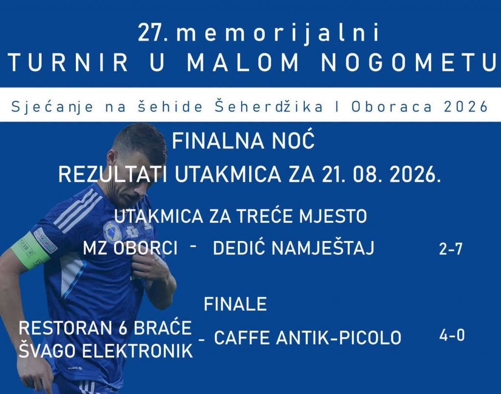 Donji Vakuf -Finalna noćna 27.Memorijalnom turniru u malom nogometu “Sjećanje na šehide Šeherdžika i Oboraca 2026.”