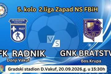 Donji Vakuf – FK RADNIK dočekuje goste iz Bos.Krupe