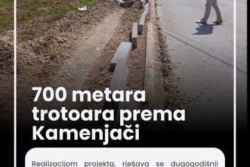Donji Vakuf – 700 metara trotoara prema Kamenjači