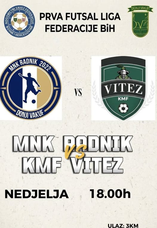 Donji Vakuf – Naši futsaleri dočekuju goste iz Viteza